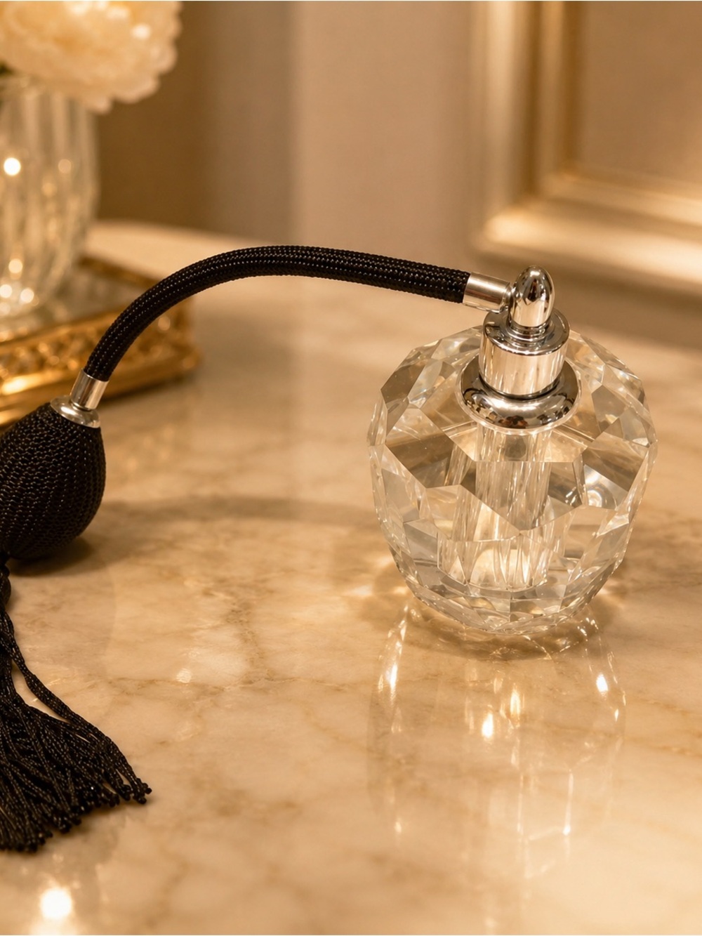 Oleg Cassini Clear Crystal Perfume Atomizer Pump
